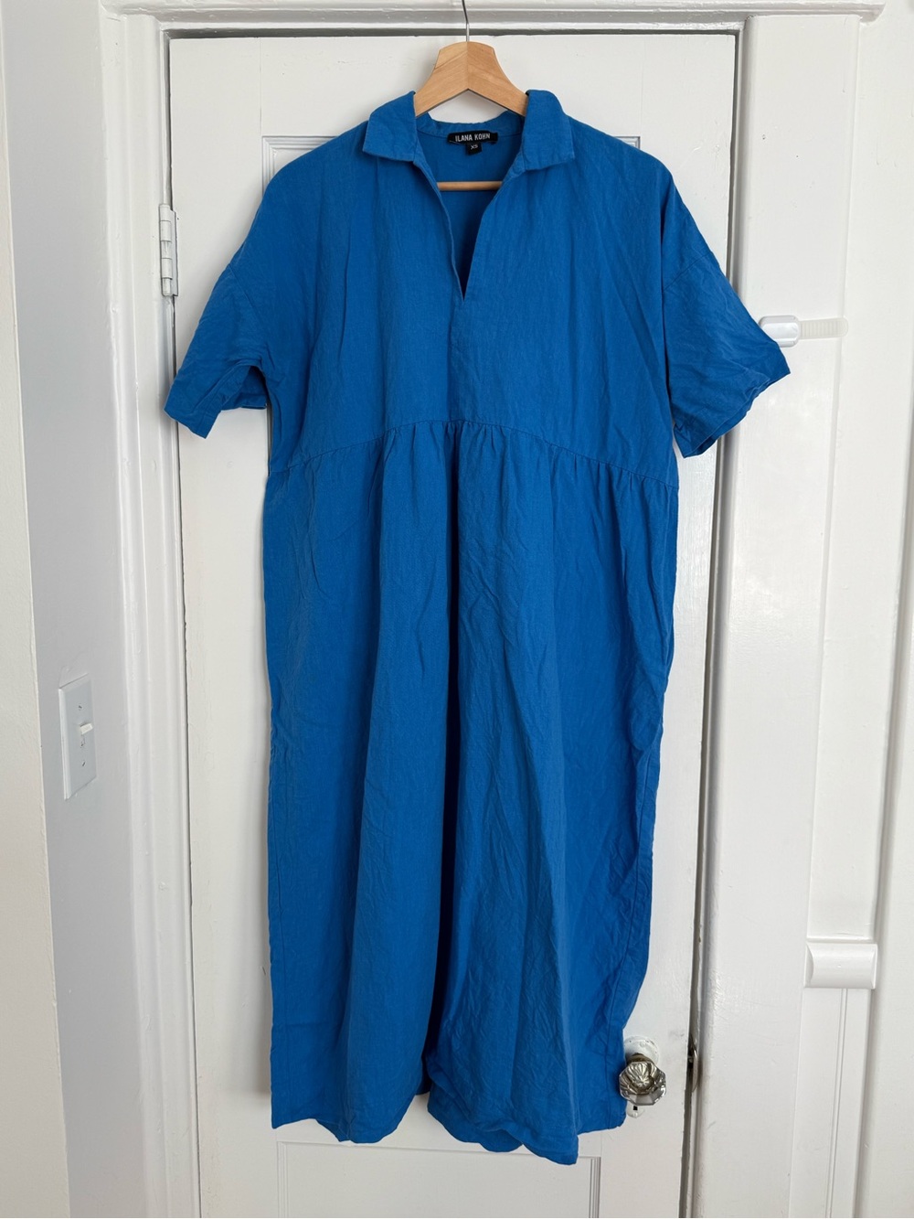 Ilana Kohn Blue Collared Midi Dress